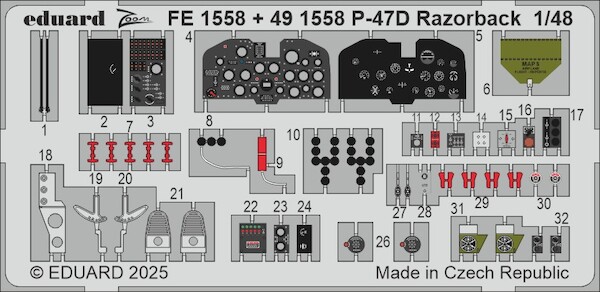 Detailset P47D Thunderbolt Razorback Interior (MiniArt) FE1558