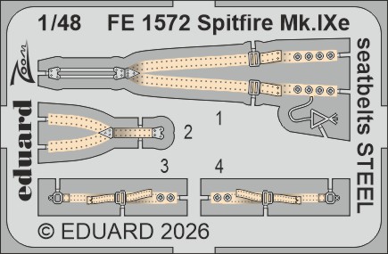Detailset Spitfire MkIXe Seatbelts (Airfix) FE1572