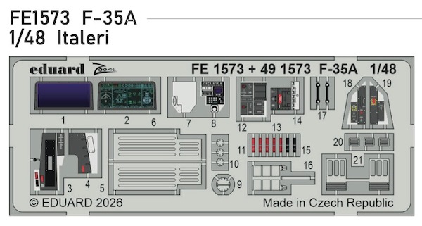 Detailset F35A Lightning II Interior (Italeri)  FE1573