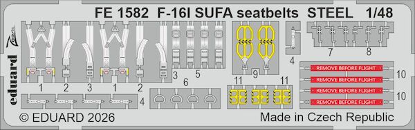 Detailset F16I SUFA  Seatbelts  (Great Wall Hobby)  FE1582