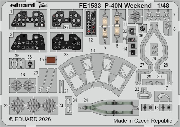 Detailset P40N Warhawk (Eduard - Weekend)  FE1583