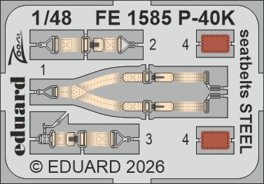 Detailset Curtiss P40K Seatbelts (Eduard)  FE1585