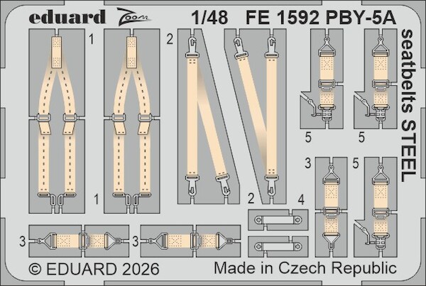 Detailset PBY-5A Catalina Seatbelts (Revell, Monogram, Eduard)  FE1592