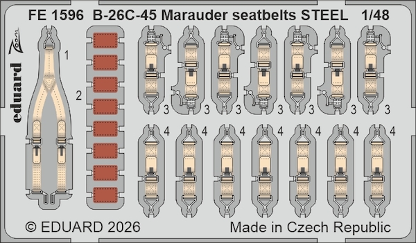 Detailset B26C-45 Marauder Seatbelts (Italeri) FE1596
