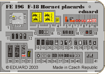 Detailset F18 Hornet Placards  FE196
