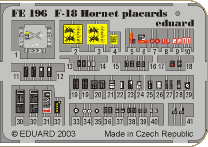 Detailset F18 Hornet Placards FE196