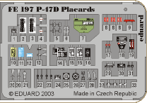 Detailset P47 Thunderbolt Placards  FE197