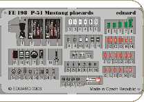 Detailset P51 Mustang Placards FE198