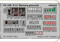 Detailset P51 Mustang Placards  FE198