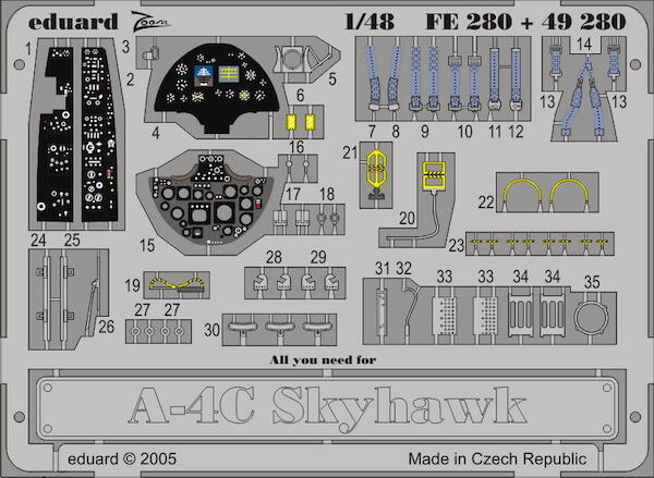 Detailset A4C Skyhawk (Hasegawa)  FE280