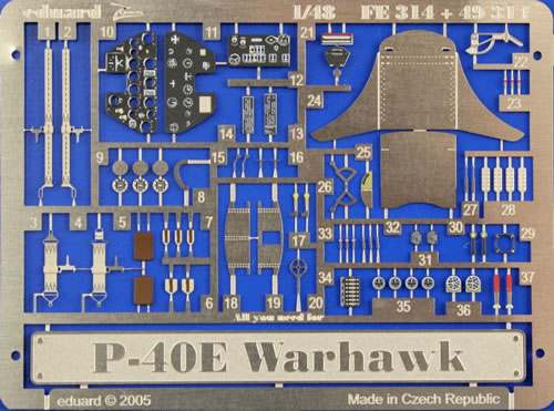 Detailset P40E Warhawk (Hasegawa)  FE314