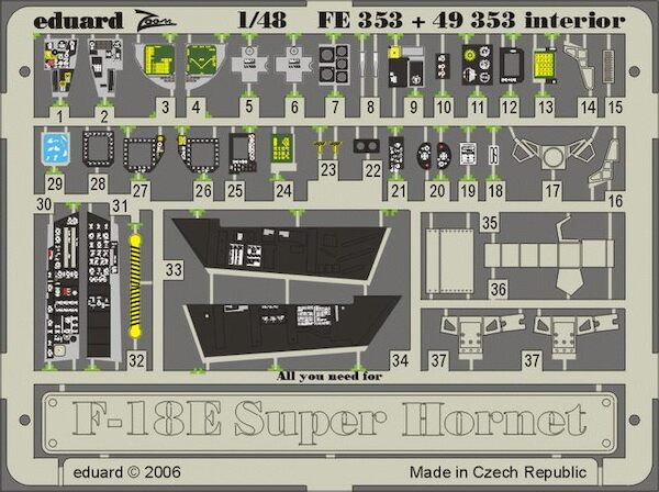 Detailset F/A18E Super Hornet Interior (Revell) FE353