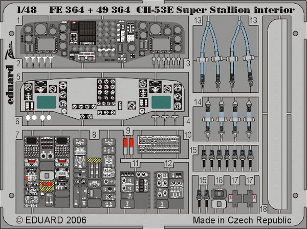 Detailset CH53E Super Stallion Interior (Academy)  FE364