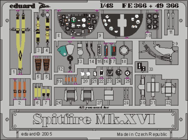 Detailset Spitfire MKIXc/XIVe (Airfix)  FE366