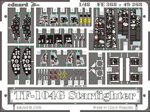 Detailset Lockheed TF104G Starfighter (Hasegawa)  FE368