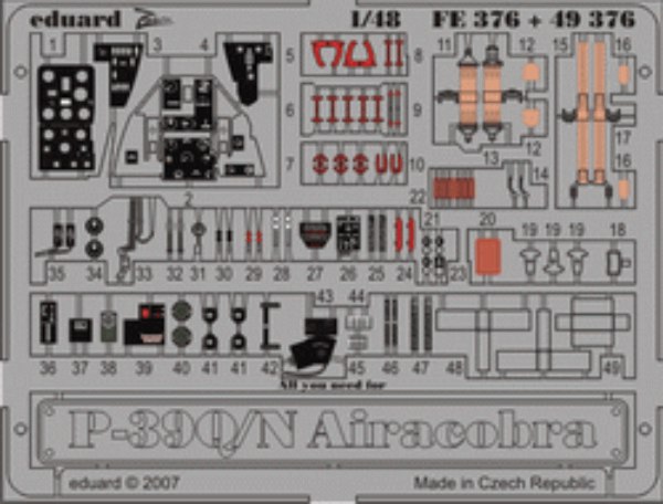 Detailset Bell P39Q/N Airacobra (Hasegawa)  FE376