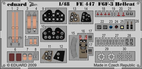Detailset Grumman F6F-3 Hellcat Self adhesive (Eduard)  FE447