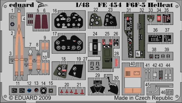 Detailset Grumman F6F-5 Hellcat Self adhesive (Eduard)  FE454