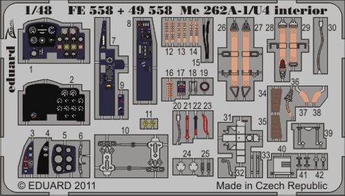 Detailset Messerschmitt Me262A-1/U-1 Interios Self Adhesive  (Hobby Boss)  FE558