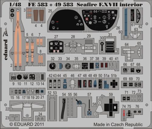Detailset Seafire FXVII Interior Self Adhesive (Airfix)  FE583