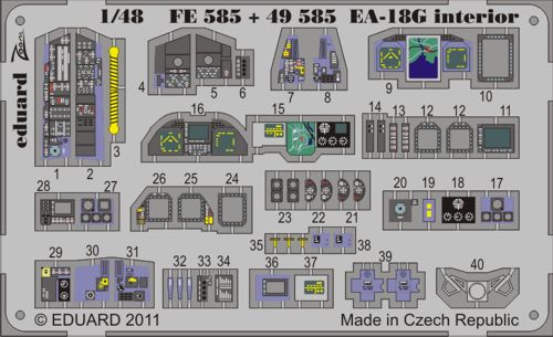 Detailset EA18G Growler Interior Self Adhesive (Hasegawa) Fe585