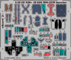 Detailset Mikoyan MiG23M Interior Self Adhesive (Trumpeter) FE626