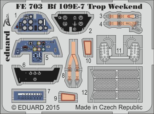 Detailset BF109E-7 Trop (Eduard - Weekend)  FE703