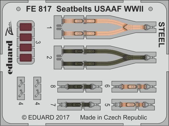 Detailset Seatbelts USAAF WWII - STEEL- FE817