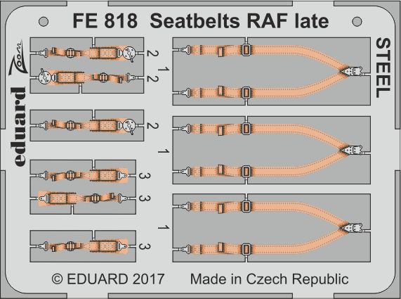 Detailset Seatbelts RAF Late - STEEL-  FE818