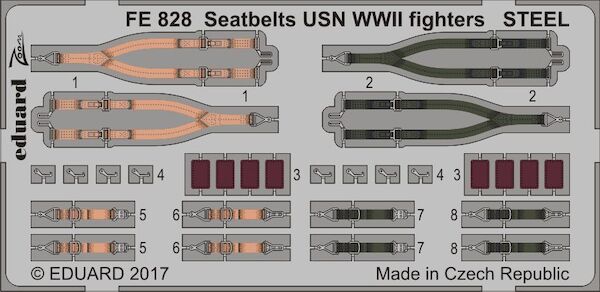 Detailset Seatbelts US Navy Fighters WWII -STEEL- FE828