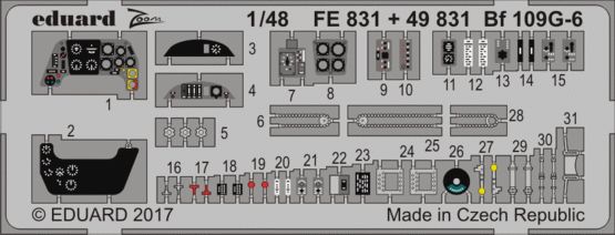 Detailset Messerschmitt BF109G-6 (Zvezda)  FE831