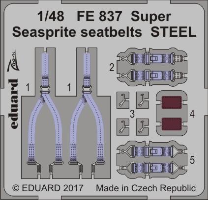 Detailset Super Seasprite Seatbelts - STEEL- (Kitty Hawk)  FE837