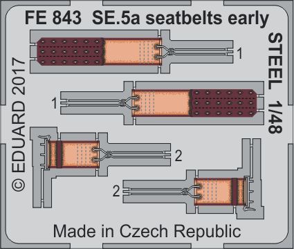 Detailset Se5A Seatbelts early -Steel- (Eduard)  FE843