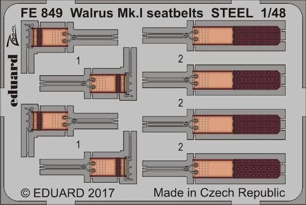Detailset Supermarine Walrus MK1 Seatbelts -steel- (Airfix) REISSUE  FE849