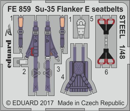 Detailset Suchoi Su35 Flanker E Seat belts (Kitty Hawk) FE859