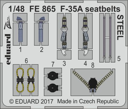 Detailset F35A Lightning II Seatbelts -steel- (Meng)  FE865