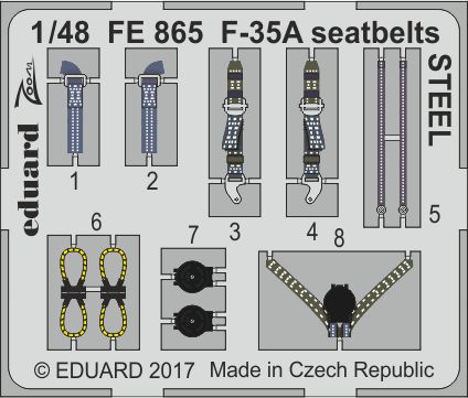 Detailset F35A Lightning II Seatbelts -steel- (Meng) FE865