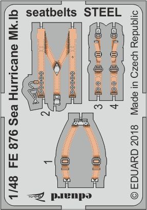 Detailset Hawker Sea Hurricane MK1b Seatbelts - steel- (Airfix)  FE876