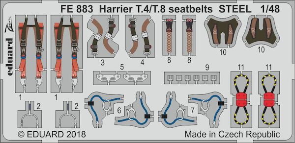 Detailset Harrier T4/T8 Seatbelts (Kinetic)  FE883