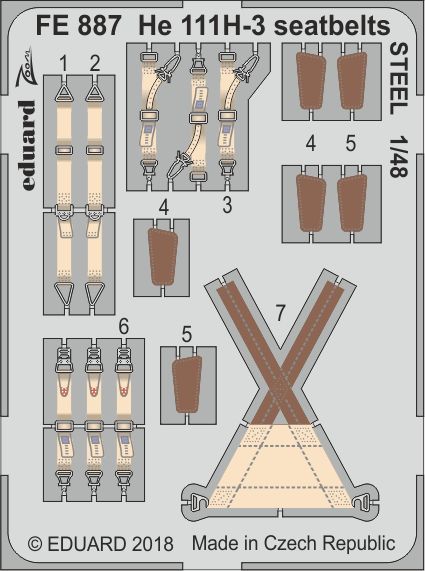 Detailset Heinkel He111H-3 Seatbelts (ICM)  FE887