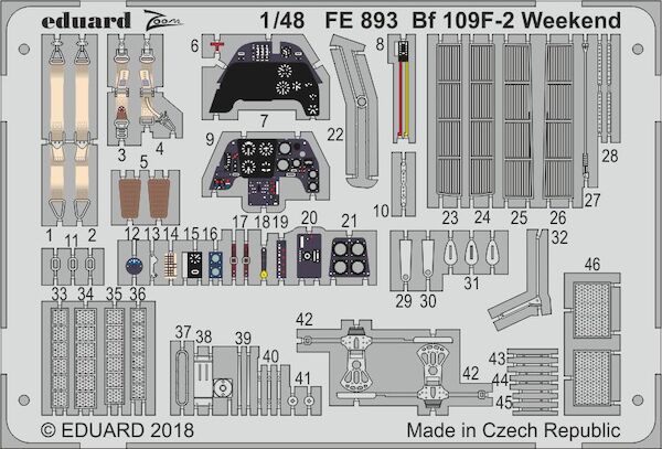 Detailset Messerschmitt BF109F-2 (Eduard - Weekend) FE893