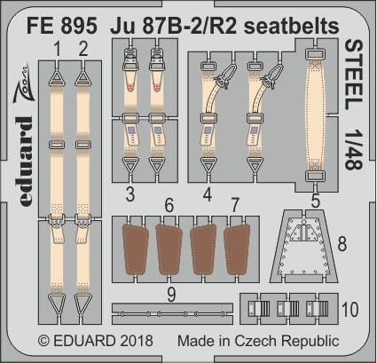 Detailset  Junkers Ju87B-2/R-2 Stuka seatbelts (Airfix)  FE895