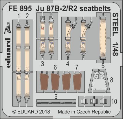 Detailset Junkers Ju87B-2/R-2 Stuka seatbelts (Airfix) FE895