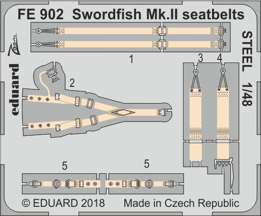 Detailset  Fairey Swordfish MKII Seatbelts (Tamiya)  FE902