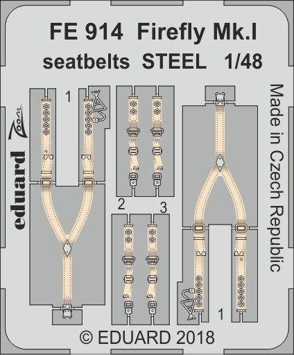 Detailset Fairey Firefly MK1 Seatbelts - steel- (Trumpeter) FE914