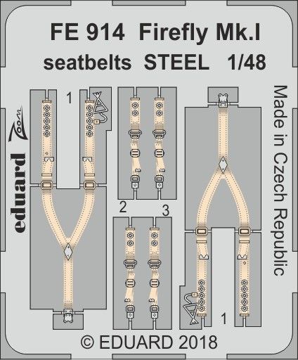 Detailset Fairey Firefly MK1 Seatbelts - steel- (Trumpeter)  FE914