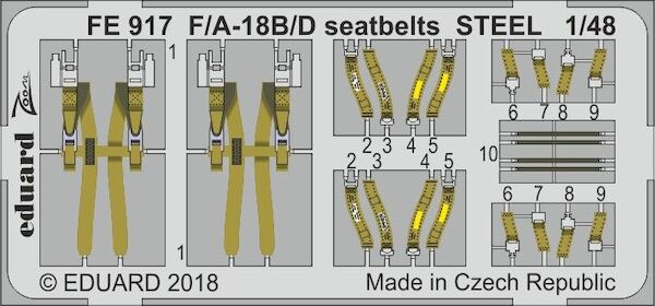Detailset F/A18B/D Hornet Seatbelts -steel- (Kinetic)  FE917