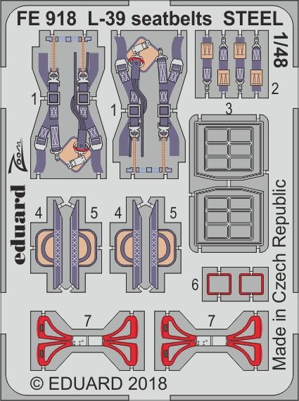 Detailset L39 Albatros Seatbelts -steel- (Eduard/Special hobby) FE918