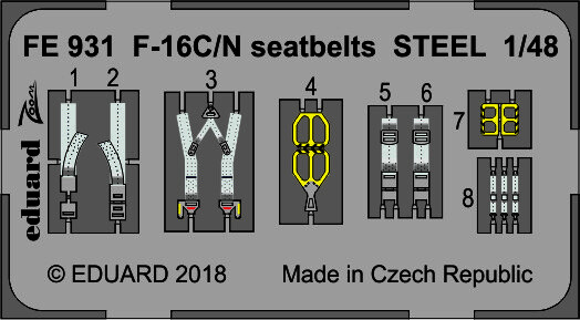 Detailset F16C/N Fighting falcon Seatbelts (Tamiya)  FE931