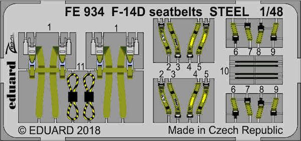 Detailset F14D Tomcat Seatbelts -steel- (Tamiya)  FE934